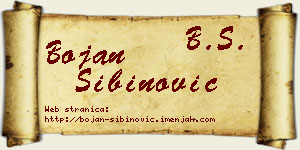 Bojan Sibinović vizit kartica